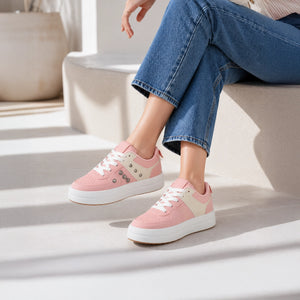pink studded women casual sneakers – LSN-006367 | Lemis Pakistan
