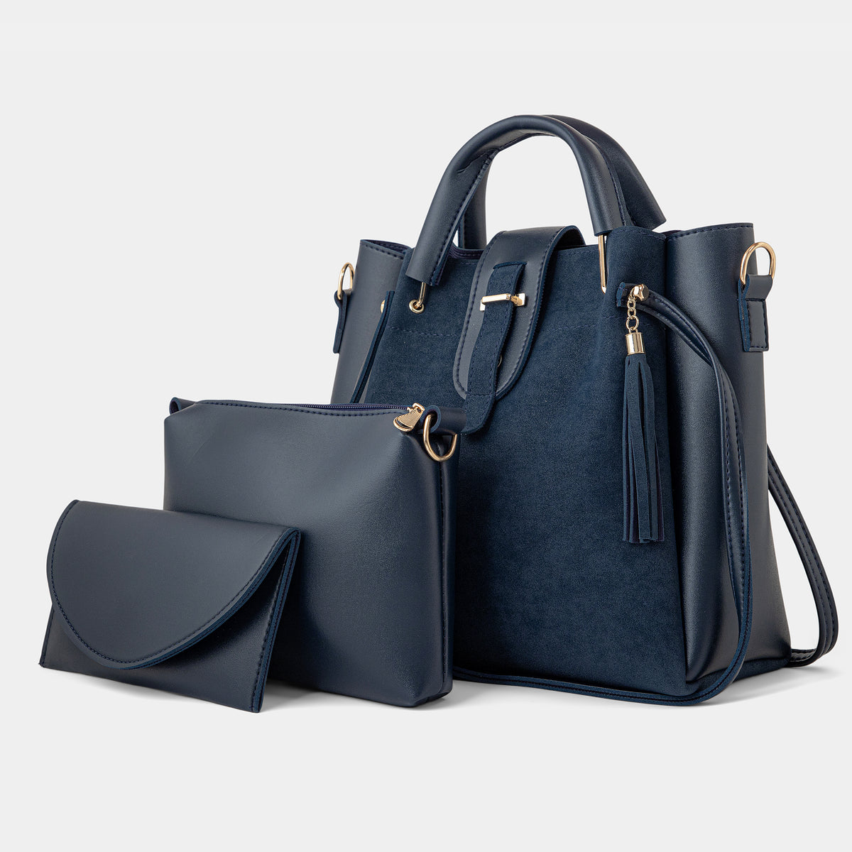 Navy Blue Tote Bag Set – LHB-000303 | Lemis