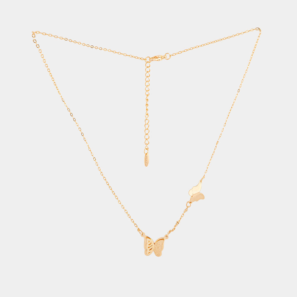 gold tone butterfly necklace – Gold-Tone Butterfly Necklace | Lemis Pakistan