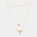heart and flower layered necklace – Heart and Flower Layered Necklace | Lemis Pakistan