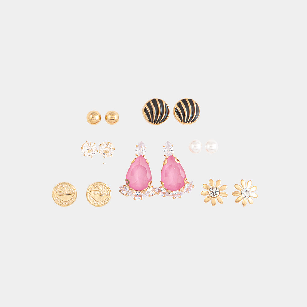 7 piece mixed earring set – 7-Piece Mixed Earring Set | Lemis Pakistan